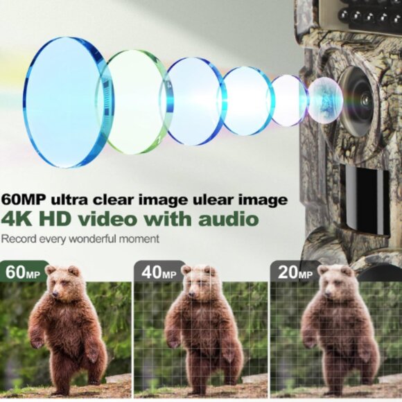 WiFi Trail Camera,4K 60MP - Picture 2 of 7